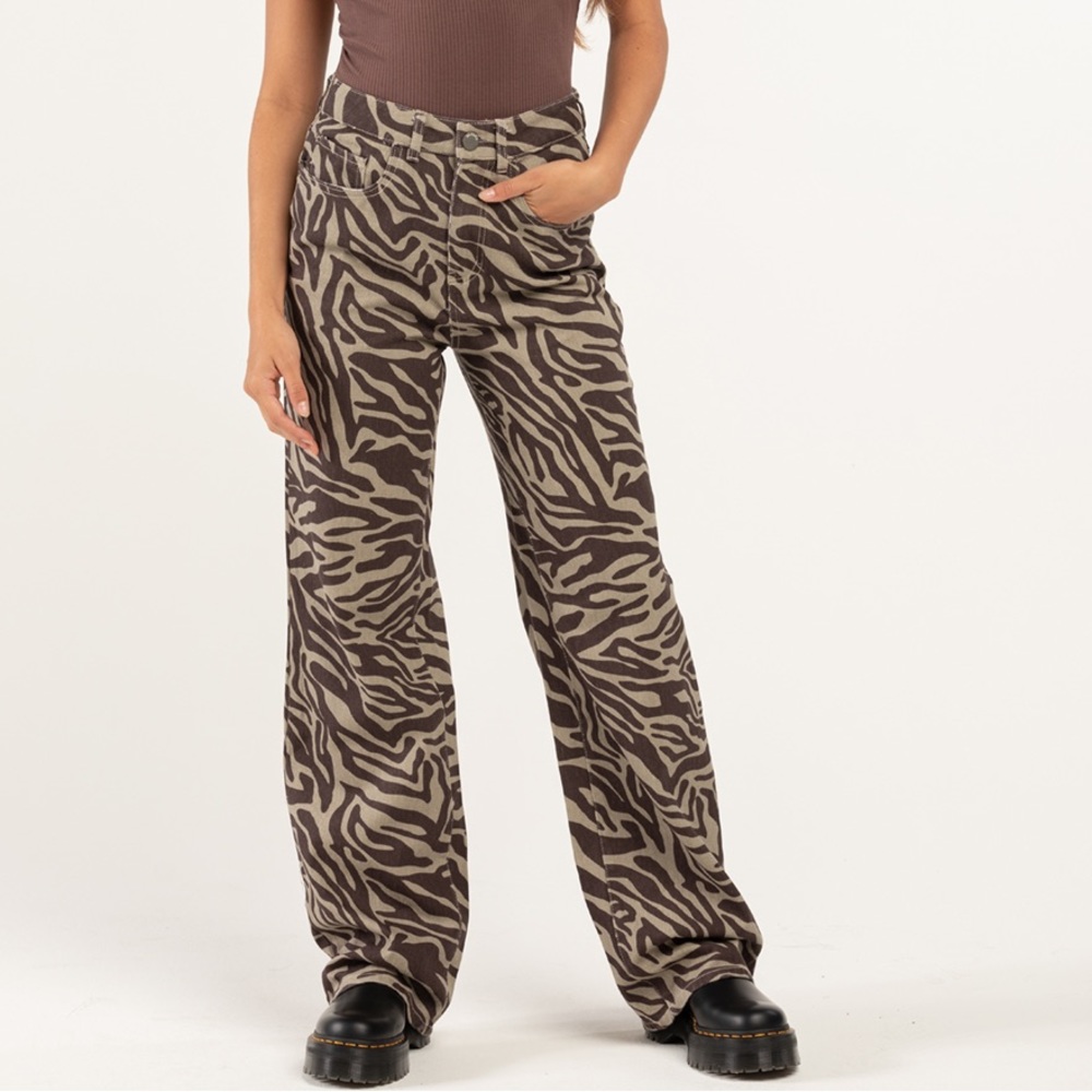 RSQ Womens High Rise Zebra Print Pants
